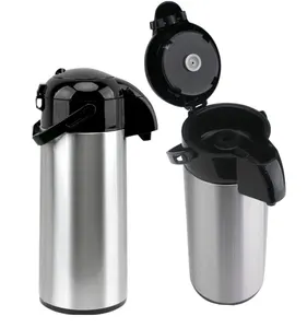 Carafes à café à pompe isolées Pot à eau en acier inoxydable avec revêtement en verre