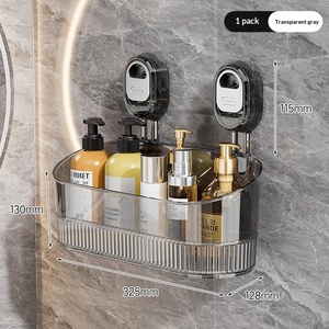 <span class=keywords><strong>Étagère</strong></span> murale à ventouse pour <span class=keywords><strong>salle</strong></span> <span class=keywords><strong>de</strong></span> <span class=keywords><strong>bain</strong></span>, 1 niveau, sans perçage, pour cosmétiques, en <span class=keywords><strong>plastique</strong></span>, technique <span class=keywords><strong>de</strong></span> pulvérisation, support <span class=keywords><strong>de</strong></span> rangement mural - Product Image 6