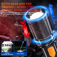 Lampe torche rechargeable haute puissance, lampe torche COB d'urgence à longue portée, lampe torche la plus puissante avec corps de lampe en ABS