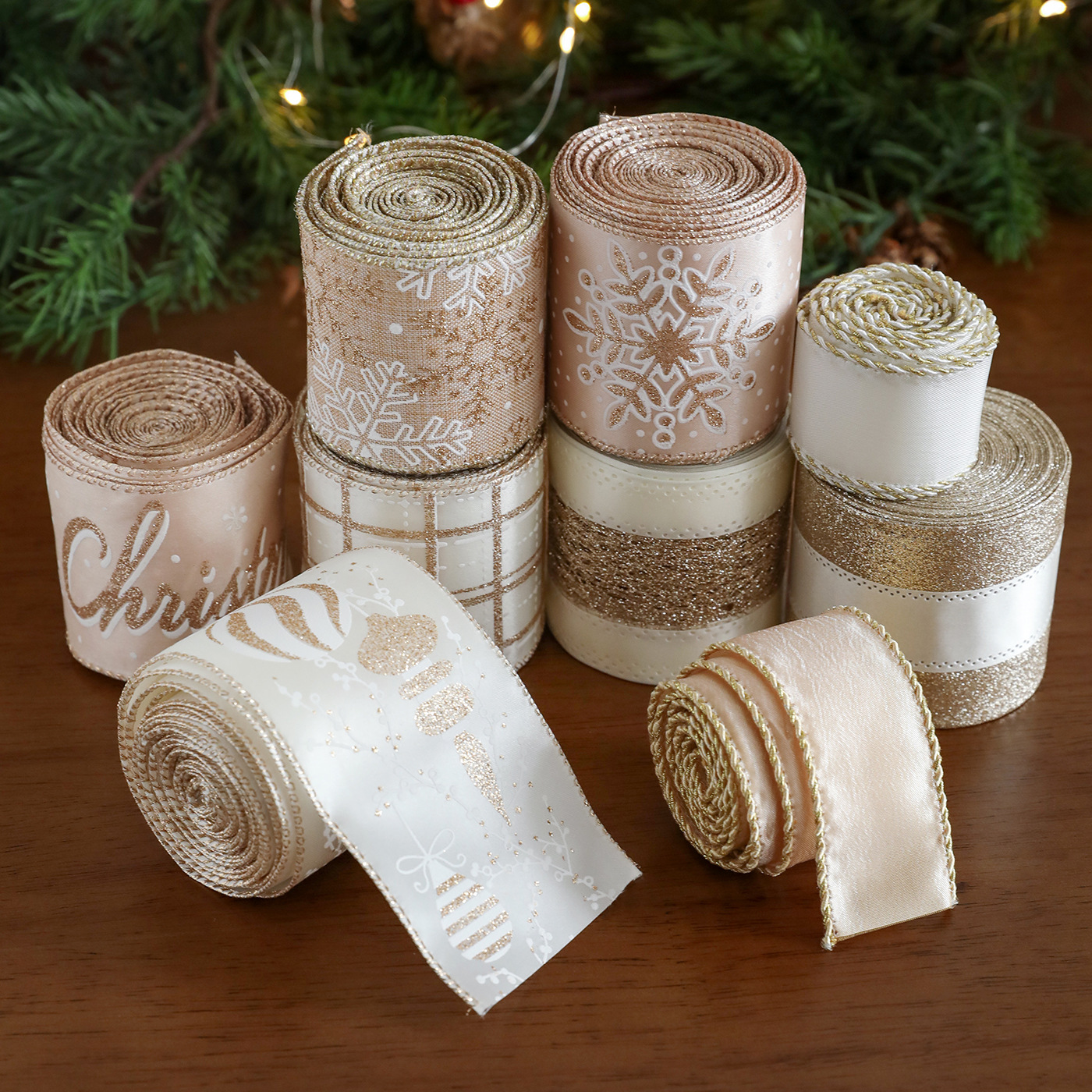 For Christmas Ribbon Gift Box Bow Tie Silk Ribbon 2M/roll Christmas Decoration