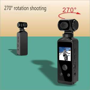Cámara Deportiva de Bolsillo 720P Sin WiFi 270 °   Cámara de Acción Sumergible con Lente Giratoria Antivibración, Pantalla IPS de 1.33 Pulgadas - Product Image 2