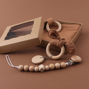 Venta al por mayor de madera de algodón bebé mordedor anillo bebé dentición juguetes niños madera mordedor para bebé - Product Image 5