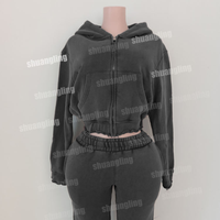 Ensemble de survêtement 2 pièces pour femme : sweat à capuche brodé effet vieilli et short, qualité supérieure, personnalisé