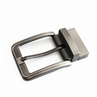 Ceinture en métal à boucle à ardillon réversible de style classique, taille 35 mm, placage gris