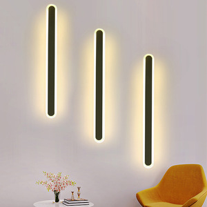Minimalist Balcony LED Linear Wall <b>Lamp</b> <b>Touch</b> Control Dimmable 3500K Warm White Long Strip Crystal Recessed Wall Mounted <b>Bedside</b> - Product Image 5