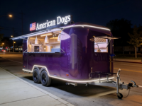 Remorque alimentaire mobile en acier inoxydable et fibre de verre, cuisine de concession BBQ pour burgers, chariot de vente ambulante de glaces et snacks pour extérieur