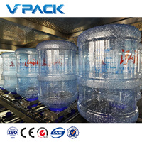 Ligne de production de remplissage d'eau de 5 gallons, ligne de production automatique stable de remplissage d'eau en bouteille de 20 litres