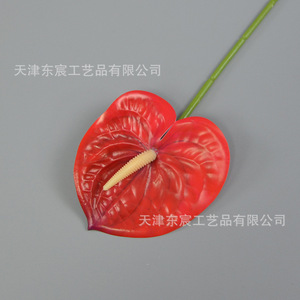 Dongchen Crafts <b>Artificial</b> Anthurium Single <b>Stem</b> Red Pink Wedding Home Decor Floral Arrangement Prop - Product Image 2