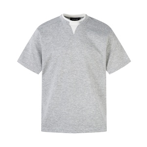 Nouveau T-shirt d'été deux couches deux pièces minimaliste 100 % coton basique à manches courtes coupe classique pour homme imprimé respirant personnalisé - Product Image 1