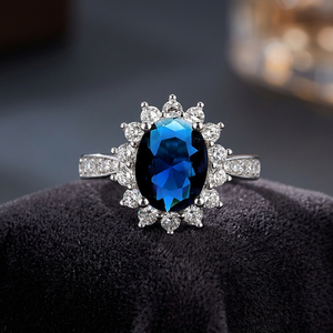Luxury Classic Brass Rhodium Plated Cubic Zirconia <b>Statement</b> <b>Ring</b> for Women BR75079 - Product Image 3