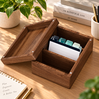 Boîte de rangement en bois avec logo personnalisé, organisateur de bureau compact et décoratif, boîte de rangement pour objets de collection et décoration intérieure