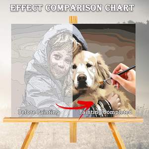 Kit de Pintura por Números Personalizado con Envío Directo, MOQ=1 - Kit de Pintura al Óleo por Números con Foto Personalizada, Decoración de Pared para el Hogar - Product Image 3