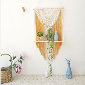 Soporte de Madera para Plantas, Estante Colgante de Macramé con Borlas, Moderno, Hecho a Mano, Decoración Bohemia <span class=keywords><strong>Chic</strong></span> PARA EL Hogar, Sala de Estar y Baño - Product Image 3