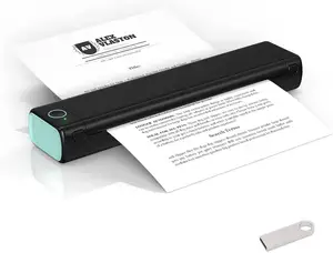 Homemo M08F 작은 미니 숙제 종이 잉크 무료 사무실 휴대용 HD A4 오류 프린터