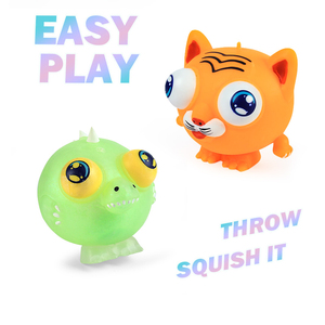 Neuheiten-Spielzeug OEM kawaii große Augen Zoo-Tier schlammige Spielzeuge in Kugelform leuchtend Unruhigkeits-Spielzeug für Kinder - Product Image 4