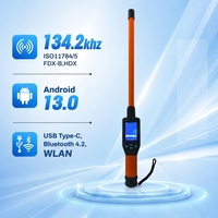 Lecteur d'étiquettes d'oreille d'animaux Android 13.0 HDX/FDX-B 134,2 kHz RFID avec BT4.2, WLAN, USB Type-C, fournit un SDK pour le développement