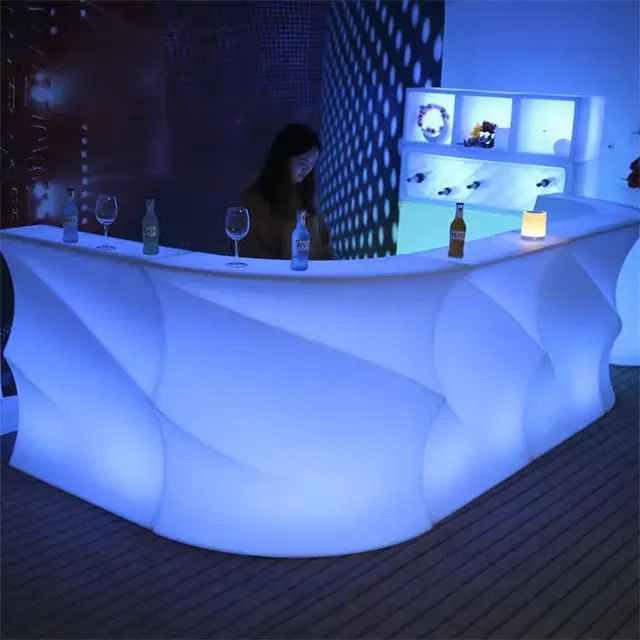 Vendita calda portatile impermeabile incandescente ristorante mobili party club plastica esterno led bar counter