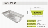 21x13 Zoll Großformatige Dampfgarbehälter mit Extra Großem Aluminiumfoliendeckel, 9700ml Lebensmittelbehälter, Robust, Recycelbar, Lebensmittelecht