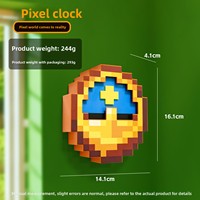 Horloge murale en plastique sur le thème des animaux et de la nature, réveil mural qui peut également être posé sur un support ; un cadeau parfait pour les garçons et les filles