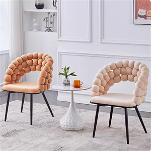 Silla de <span class=keywords><strong>Comedor</strong></span> Tapizada al por Mayor, Silla de <span class=keywords><strong>Comedor</strong></span> Moderna de Algodón con Patas de Metal Dorado, Muebles de Baño Ecológicos - Product Image 4