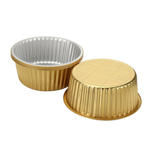 Golden Round <b>Foil</b> <b>Containers</b> With Plastic Lid 2804000ml 2805000ml Disposable For Hot Pot Grilled Fish Takeout Packaging - Product Image 2