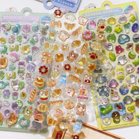 Stiker 3D Kartun Hewan Epoxy Puffy untuk Anak-anak DIY Scrapbooking Lembar Stiker Embossed Kustom Grosir