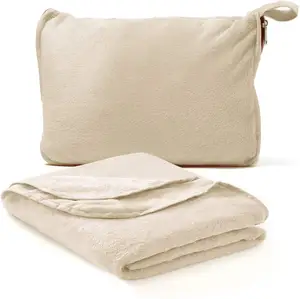4-в-1 переносное складное дорожное одеяло и подушки с логотипом