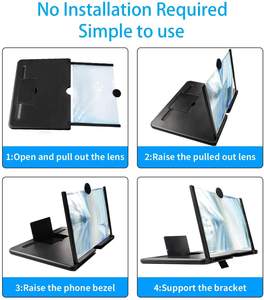 Agrandisseur d'Écran Vidéo 3D Ultra-Mince 12 Pouces pour Téléphone Portable Support Amplificateur Stéréoscopique HD en Verre Portable pour Utilisation Domestique - Product Image 5