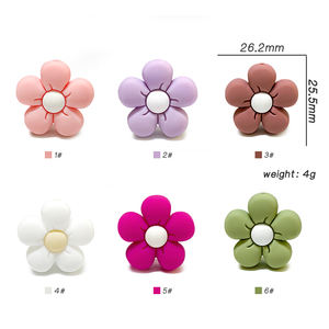 Attache-tétine en silicone de qualité alimentaire, motif floral, perles focales non toxiques, à mâcher, 10 couleurs, unisexe, certifiées EN71, vente en gros - Product Image 3