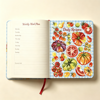 Carnet de recettes A5 relié rigide personnalisé, journal de recettes quotidiennes, livre de cuisine, cadeau
