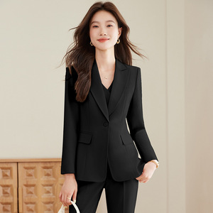 Women's Suit Set Three Quarter Sleeve Worsted Anti-Wrinkle Office Lady Formal Wear For Work Interview Banquet - Product Image 3