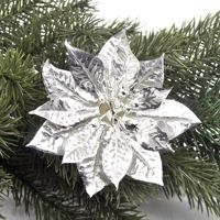 Dekorasi Natal Klasik Bunga PE Berlapis Emas Buatan Daun Maple Kupu-Kupu Berlapis Serbuk Emas Ramah Lingkungan