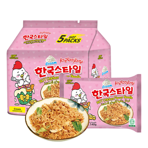 OEM Nouilles Crème Style Coréen 5packs 140g Sac Familial Nouilles Instantanées - Product Image 1
