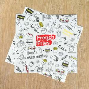 Custom Printed Greaseproof Wrapping Paper <b>Microwave</b> Safe Waterproof Oil Resistant for Takeaway Food Wholesale Price - Product Image 6