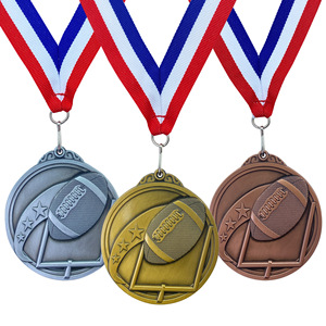 Custom Rugby Race Medalls Ribbon Blank Gold <b>Metal</b> Sport Award Trophy Medal - Product Image 1