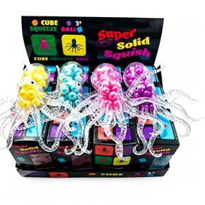 Jouet anti-stress pieuvre transparent à billes, tentacules extensibles, super solide, tactile, pour soulager l'anxiété des enfants - Product Image 1