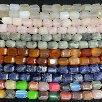 Perles en pierre naturelle facettées Jinstone 13x17mm, forme baril rectangulaire, en vrac pour la fabrication de bijoux, bracelets, colliers, brin de 15 pouces