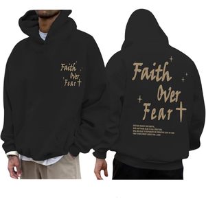 Sudadera con Capucha FOXA Faith Over Fear para Hombre, 100% Algodón, Sudadera Transpirable - Product Image 1