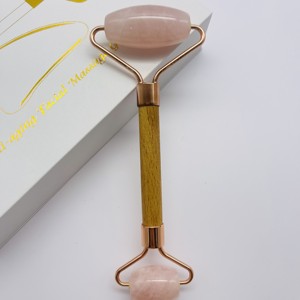 ชุดหยกกัวซาหยกสีเขียวธรรมชาติพร้อมด้ามจับไม้โลโก้ตามสั่งไม่ให้เกิดริ้วรอยปรับปรุงการไหลเวียนโลหิตลูกกลิ้งหยก - Product Image 6