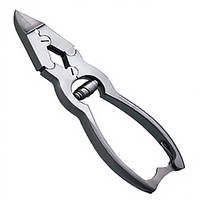 Coupe-ongles professionnel double barillet en acier robuste pour podologie, à pointe droite et courbée, pour ongles larges et épais