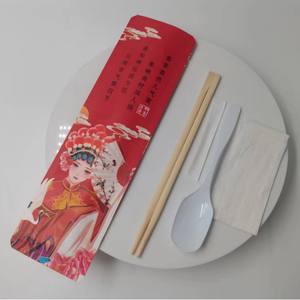 Ensemble de baguettes jetables en bambou de style chinois haut de gamme, écologiques, quatre pièces, vaisselle pour les repas à emporter, 500 - Product Image 6