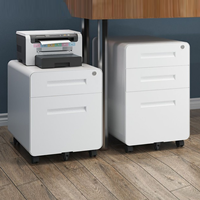 Archivador Móvil de Metal y Acero con Asa y Cerradura para Oficina o Dormitorio, Muebles con Soporte para Personalización