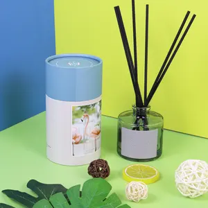 custom round cylinder perfume tube box air freshener fiber stick aroma reed diffuser bottle packaging paper tube