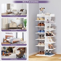 Étagère à chaussures moderne multifonction à 8 niveaux, étroite, en MDF, pour le rangement des chaussures, idéale pour le salon, les petits espaces