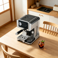 Anbolife - Cafetera Espresso Eléctrica Semiautomática de 20 Bares, Acero Inoxidable, con Molinillo Incorporado, Programable Táctil, para Hotel o Tienda