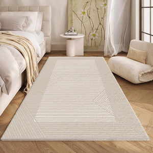 Tapis de chevet pour chambre à coucher, tapis antidérapant en fausse fourrure de cachemire tissé à motif géométrique pour salon, canapé, table basse, balcon - Product Image 6