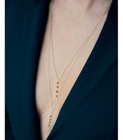 Bijoux de chaîne de corps de mode étanche 18K PVD plaqué or en acier inoxydable perles d'or Sexy Bikini soutien-gorge bijoux de corps