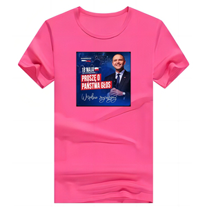 Wholesale 2025 Unisex Short Sleeve Polish Presidential Candidate T-Shirt Customizable Adults Election Cheer Promotional T-Shirt - Product Image 3