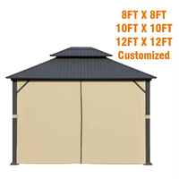 Rideau de remplacement pour gazebo 10x10FT en PVC et polyester, imperméable, pour l'intimité, facile à assembler, rideau mural extérieur, cadre non inclus