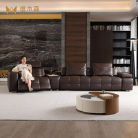 Nouveau canapé électrique en cuir Lawrence, style italien, luxe léger, cuir pleine fleur, métal, multifonctionnel, canapé-lit, télécommande
